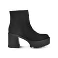 thumbnail image 2 of WILD PAIR Womens Black 1-1/2" Platform Cushioned Breathable Margoee Round Toe Stacked Heel Zip-Up Booties 9 M, 2 of 4