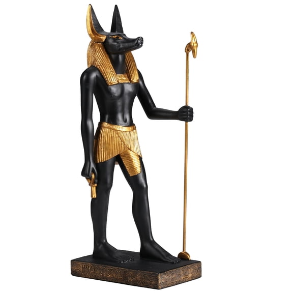 Veronese Design Anubis Egyptian God of The Dead Statue, 8.5 Inch Polyresin Figurine with Painted Black Gold Finish, Home Decor, Gift Boxed