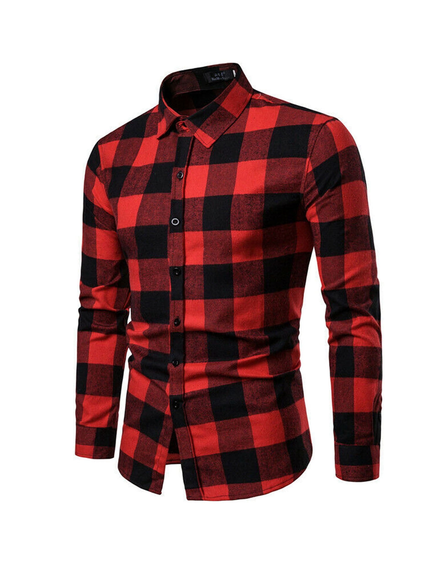 Diconna Men's Casual Plaid Flannel Shirt Red Nepal Ubuy