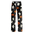thumbnail image 4 of Pajama Pants for Women Halloween Ghost Bat Print Soft Drawstring Comfy Sleep Pants, 4 of 5