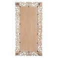 DecMode 36" x 72" Light Brown Intricately Carved Floral Wall Mirror ...