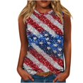 thumbnail image 2 of Mingw 4th of July Clothes Independence Day 4th of July Sleeveless Tee Womens Tops USA Flag Graphic Tank Tops, 2 of 4