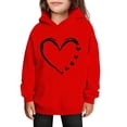 thumbnail image 2 of ATOGUTA Girl's Valentine's Day Sweatshirts Hooded Heart Sweatshirt Fall Winter Kid Long Sleeve Shirt Pullover Top Size 3T-14, Red, 2 of 5