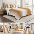 thumbnail image 6 of Twin XL Quilt Set 68''x98'', Burnt Orange White Ombre Bedspread Coverlet with 2 Pillow Shams, Modern Abstract Art Farmhouse Gradient Breathable All Season Quilt Bedding for Dorm/Guest Room, 6 of 9