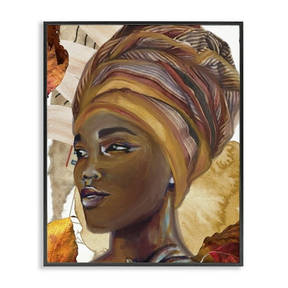 Stupell Industries Natural Tone Woman Portrait People Painting Black Framed Art Print Wall Art, 11 x 14