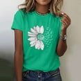 thumbnail image 6 of Wozhidaoke Sunflower Shirts for Women, Short Sleeve Women Pinting Oversized T Shirts Loose Casual Crewneck Tunic Soft Blouse Tops, Floral T-Shirts for Women | Mint Green 5XL, 6 of 6