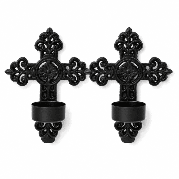 ABPETE Vintage Decor 2pcs Wall Sconce Candle Holder Mounted Vintage Wall Hanging Tealight Pillar Candlesticks Holder Art Candle Stand Wedding Decor
