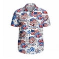 thumbnail image 4 of Mens 250th Anniversary USA Shirt Short Sleeve Button Down Lapel Tops Hawaii 1776 2026 Patriotic Shirts for Men Watermelon Red L, 4 of 4