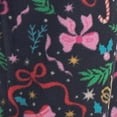 thumbnail image 4 of Goodnight Kiss Women's 3 Piece Pajama Set - Matching Slippers, Long Sleeve T-Shirt and Sleep Pants, Cozy Up, Black/Bows, M, 4 of 6