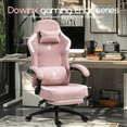 thumbnail image 2 of GOOSEA Fabric Gaming Chair with Pocket Spring Cushion, Breathable Computer Chair with Massage Lumbar Support and Footrest, High Back Office Chair for Adults,300lbs, Pink, 2 of 7