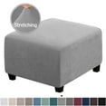thumbnail image 1 of EIGTHTAIL Square Ottoman Covers Ottoman Slipcovers Folding Storage Stool Furniture Protector Form Fit with Elastic Bottom  Stretch High Spandex Small Checks Jacquard Fabric Brown XL 35”-, 1 of 6