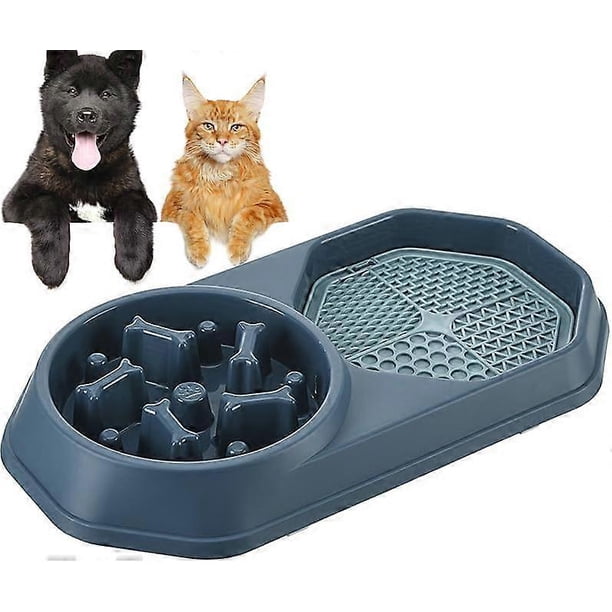 4-In-1 Slow Feeder Dog Bowl with Lick Mats For Dogs, Dog Slow Feeder Bowl Dog Lick Mats