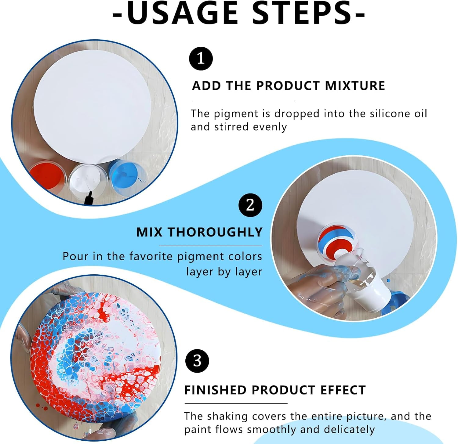 XIXISUSU Silicone Oil for Acrylic Pouring, Silicone Acrylic Paint Pouring Oil, 100% Pure Liquid Oils to Create Cells in Paintings - Professional Fluid Art Supplies (8 oz)