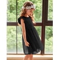 thumbnail image 5 of Oudiya Toddler Girls Tutu Black Dress Fluffy Ruffle Sleeve Dresses Summer Casual Tulle Party Sundress for Kids 3T-4T, 5 of 8
