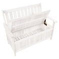 thumbnail image 6 of CorLiving Miramar White Washed Wood Outdoor Storage Bench, 6 of 10