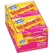 Juicy Fruit Starburst Strawberry Sugarfree Gum, (10 Packs)