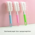 thumbnail image 6 of Sponge Long Handle Cup Brush Baby Glass Bottle Kitchen Cleaner Tool (Green), 6 of 7