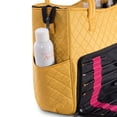 thumbnail image 6 of KIOTA Beauty Bag - Ideal for Bottles - Makeup Brush Storage Pocket and Outer Pockets - Quilted Finish Shoulder Bag Cosmetic Organizer - Canary, 6 of 8