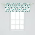 thumbnail image 2 of Ambesonne Insects Valance Pack of 2, Nature Pattern Eco Love, 54"X18", Seafoam and Night Blue, 2 of 2