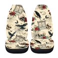 thumbnail image 5 of POLERO Rose and Raven Design Polyester Front Seat Cover Stretchy, Removable Vehicle Seat Covers for Women, Set of 2 Auto Interior Cover, 5 of 13