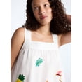 thumbnail image 5 of Free Assembly Women's and Women’s Plus Embroidered Cotton Square Neck Top, Sizes XS-4X, 5 of 6