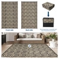 thumbnail image 2 of HIWEAVER 9' x 18' Black/Brown Outdoor Rug PP Plastic Straw Woven Waterproof Patio Rug with Border Portable Outside Carpet for Balcony Deck Picnic Garden Decor, 2 of 7