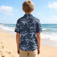 thumbnail image 3 of Sentuca Kids Boys Shirts Short Sleeve Casual Button-down Shirts for Beach Hawaiian Vacation Summer Clothes Size 9-10 Years, 3 of 7