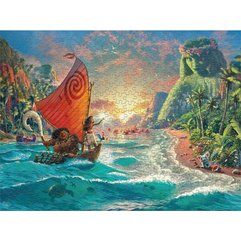 ❃ mokohana ❃ Ceaco 500Piece Foil Thomas Kinkade Disney Moana Interlocking