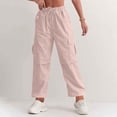 thumbnail image 6 of HUJlwoi Womens Cargo Sweatpants Lightweight Baggy Wide Leg Trousers with Pockets for Outdoor Athletic Loose Trendy Pants, 6 of 6