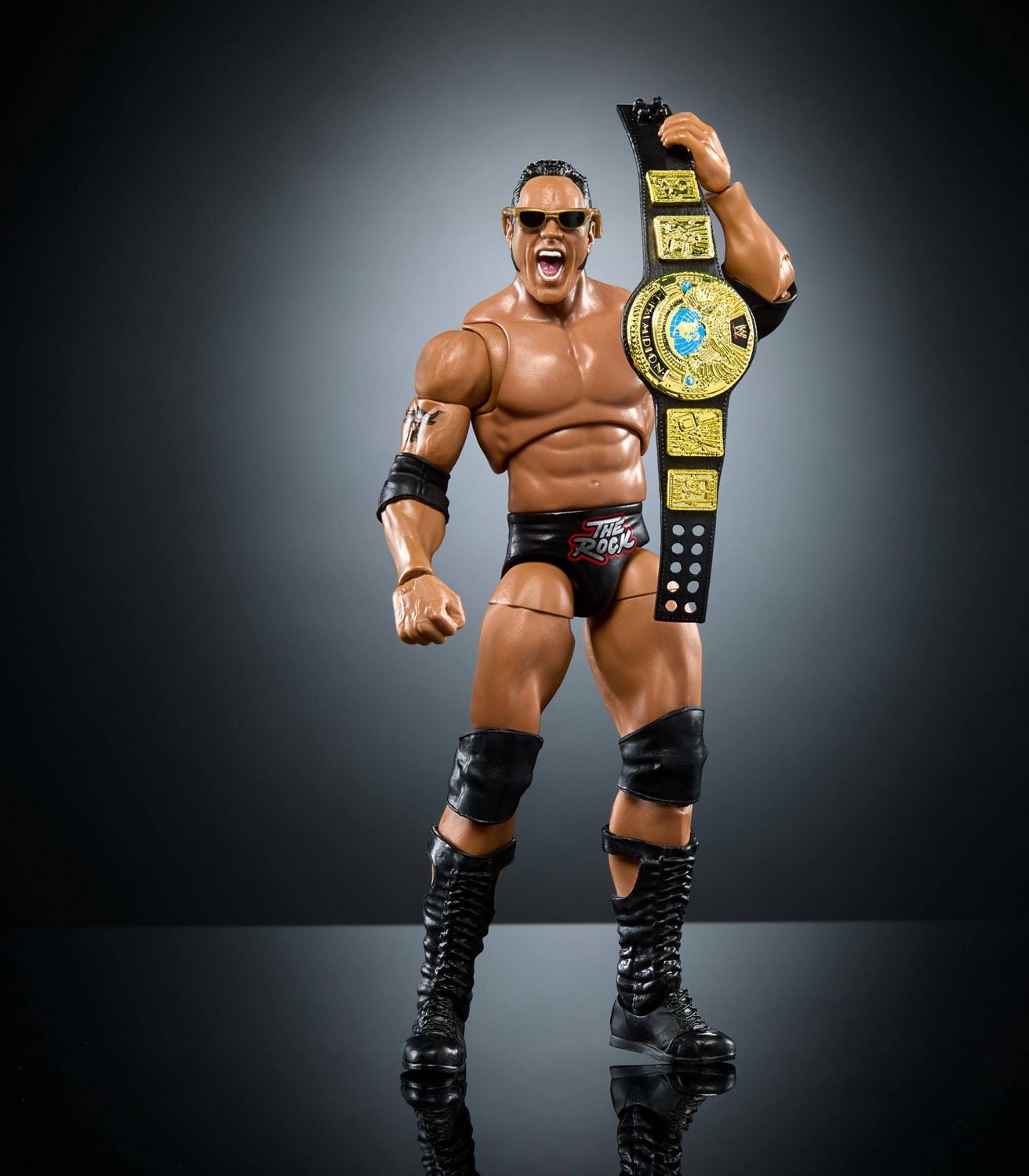 WWE Ultimate Edition The Rock Action Figure & Accessories Set, 6-inch Collectible, 30 Articulation Points