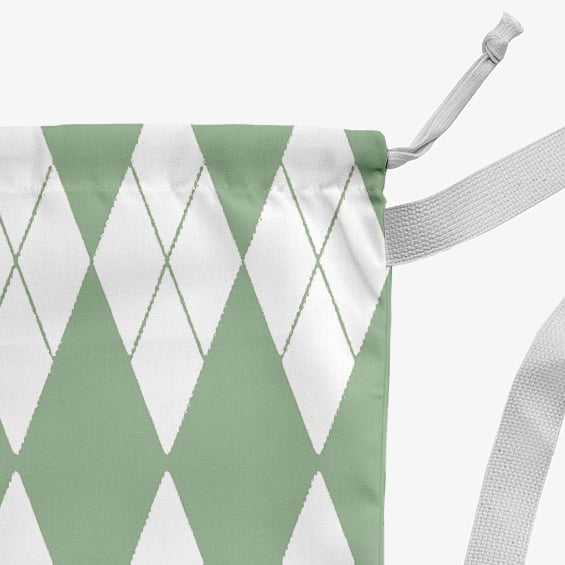 Simply Daisy Canvas Geometric 18 x 29 in Green Laundry Bag