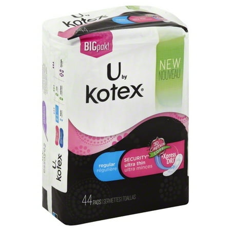 U by Kotex Security Ultra Thin Pads, Regular, Unscented, 44 Count