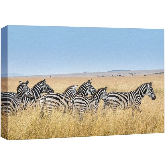 wall26 Canvas Print Wall Art Wild African Safari Jungle Savanna Zebra Nature Animals Photography Realism Rustic Scenic Landscape Wilderness Zen Colorful for Living Room, Bedroom, Office - 16"x24