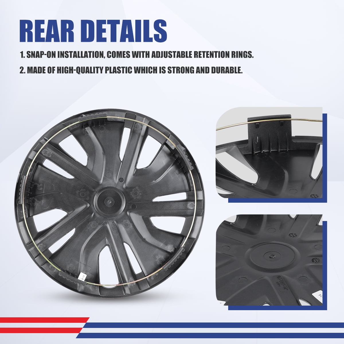 4 Pack 14 inch Steel Wheel Hubcaps for 2014-2025 Mitsubishi Mirage,Compatible With Steel Wheels,Snap-on Installation,Lacquer