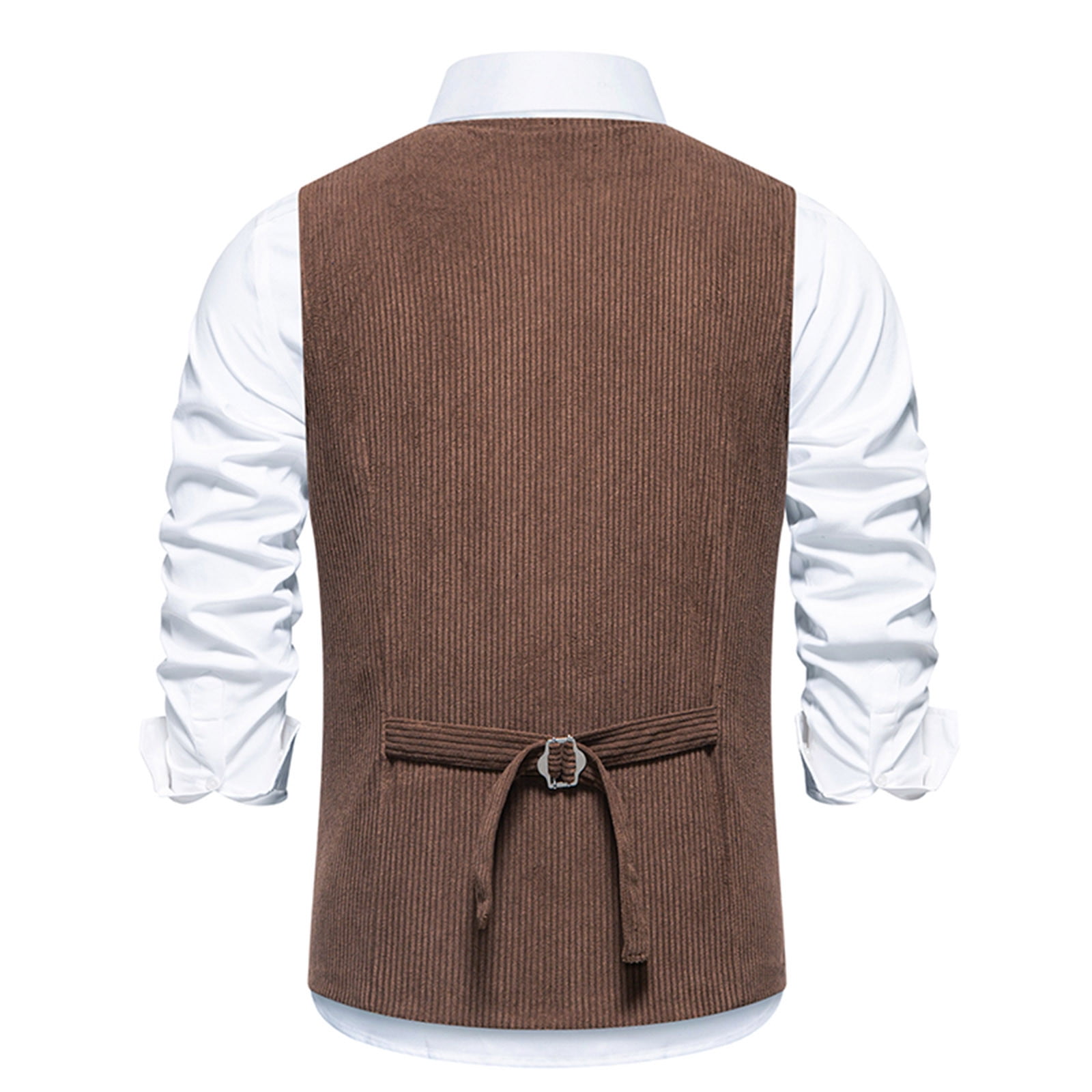 Arnsht Men's Corduroy Vest V-Neck Vintage Western Cowboy