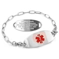 thumbnail image 1 of MedicEngraved Stainless Steel Custom Medical Alert Bracelet - 4mm Paperclip Link, 1 of 8