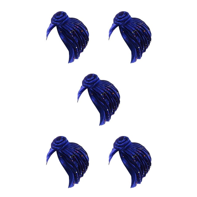 Nudo de turbante Pre-atado Qarigey Estilo étnico Diadema de moda Azul real
