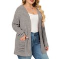 thumbnail image 3 of NISVIYA Women Plus Size Casual Sweaters Dressy Fall Winter Outerwear Coat Sweater Jacket Brown, 3 of 7