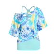 thumbnail image 1 of Conjunto Camisola y Camiseta de Tie Dye con Cuello Oblicuo Rosegal  Camisetas tallas grandes, 1 of 5