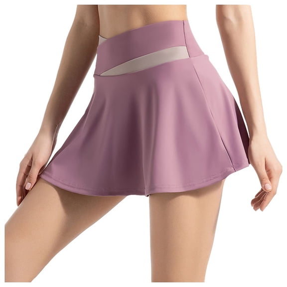 Womens Quick Drying High Waist Fitness Walking Light Color Block Yoga Shorts, M, Pink