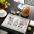 thumbnail image 3 of Easter Placemats Set of 8, Gnomes Flowers Bunny Eggs Plaid Wooden Grain Placemats for Dining Table, Place Mats for Kitchen Tabletop, Waterproof Wipeable Dining Table Mats Set, 3 of 9