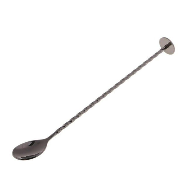 1 x mezcladora de acero inoxidable de varilla de acero inoxidable para té con leche, café Negro Zulema Cuchara de barra de acero inoxidable