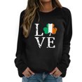 thumbnail image 3 of Gibobby Tops Mujeres Casual Sudadera con cuello en O con estampado para mujer, cuello redondo, ajuste casual, manga larga, camisas de entrenamiento, blusa suelta (Negro, M), 3 of 4
