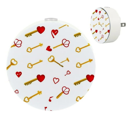 

YZUOUZY Night Lights Plug into Wall Bedside Lamp Small Bedside Lamps Set of 2 Heart Key Crown