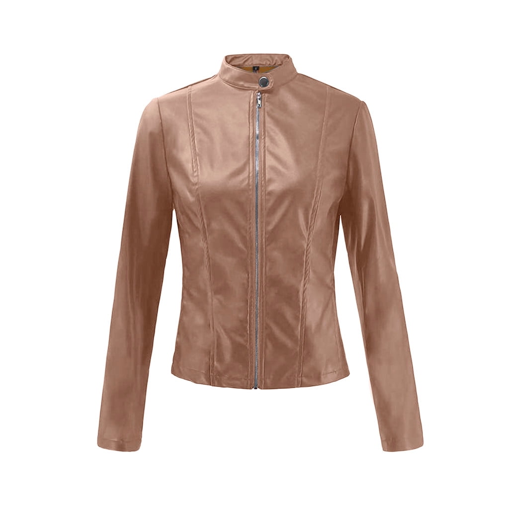 Dezsed Women's Faux Leather Jackets Clearance Women Ladies Lapel