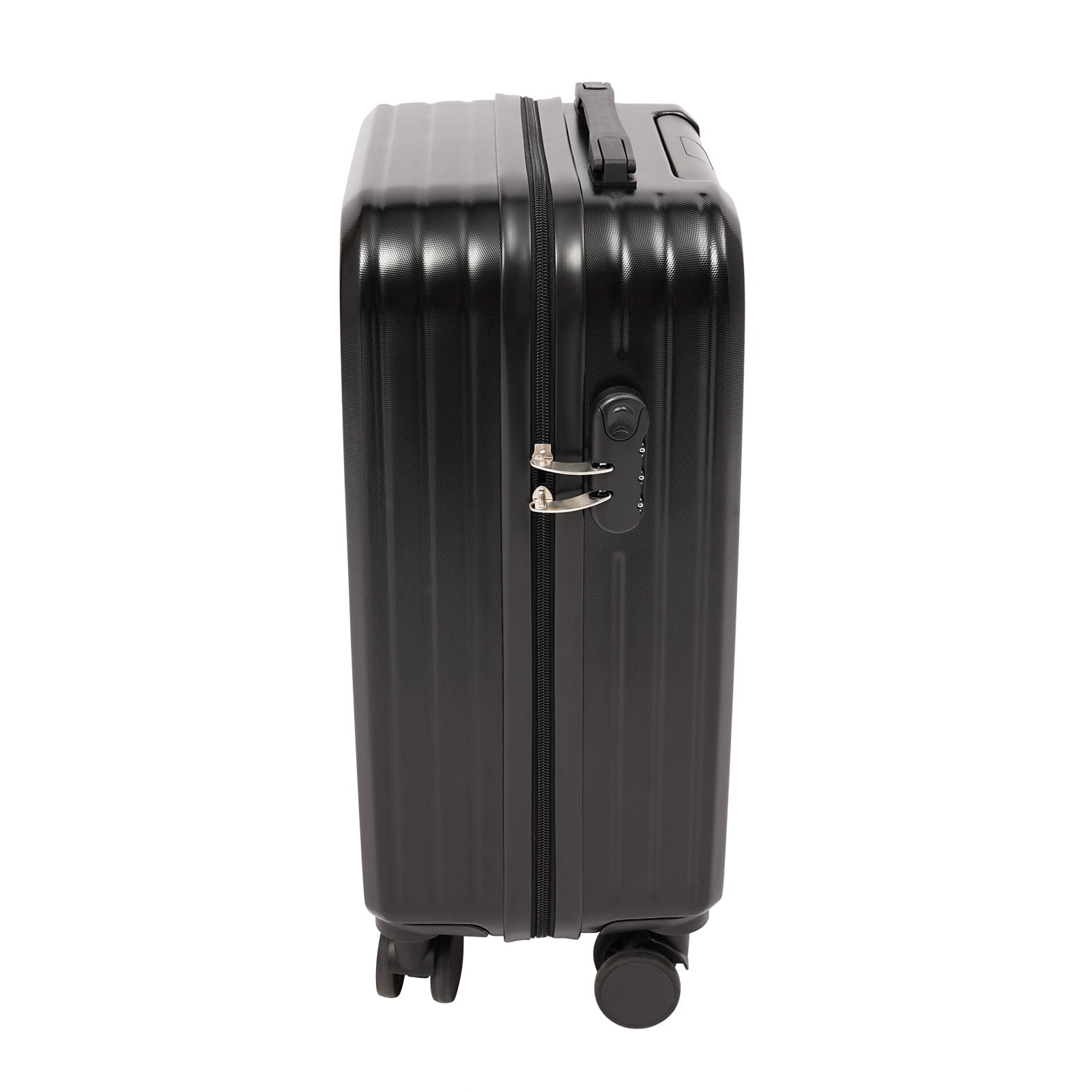 20" Travel Luggage Suitcase Black Carry On Luggage, Suitcase with Cup Holder
