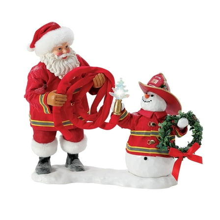 Department 56 Possible Dreams Santa Claus Ho, Ho, Heroes! Multicolor Christmas Lit Figurine 10.5in H