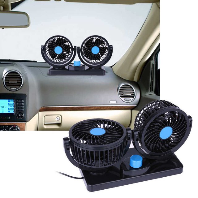 unbranded Ventilador Para Negro Con Cabezal Dual Giratorio Y Autoadhesiva