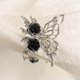 thumbnail image 5 of Anillo con apertura líquida de Rosa Negra y Metal Punk Vintage para mujer, anillo ajustable exagerado con forma de Animal, joyería estética, 5 of 5