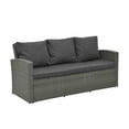 thumbnail image 4 of Highsound 5 Pieces Outdoor Patio Furniture Set, PE Wicker Furniture Conversation Sets with Washable Cushions & 2 Coffee Table for Garden, Poolside, Backyard (Dark Gray), 4 of 10